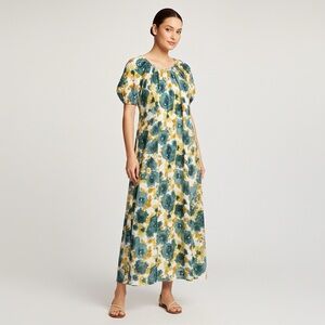 NWOT J&J Floral Balloon Sleeve Midi Maxi Dress M